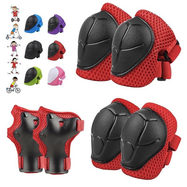 6PCS Kids Protective Gear Set, Knee Pads for Kids 3-10