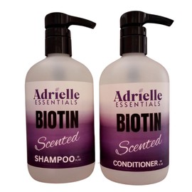 Adrielle Essentials Banana Coconut Scented Biotin Hair Shampoo and Conditioner Set, 16 Oz Shampoo - 16 Oz Conditioner