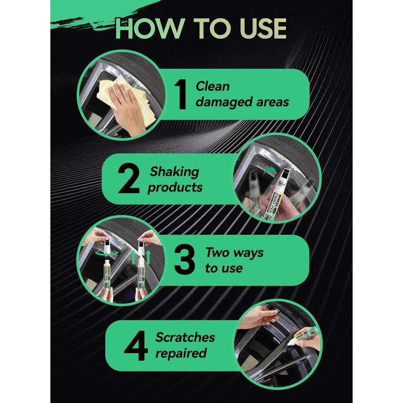 Cardiality Gloss Black Rim Touch Up Paint for Honda,Wheel Scratch