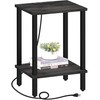 TUTOTAK End Table with Charging Station, Side Table with USB