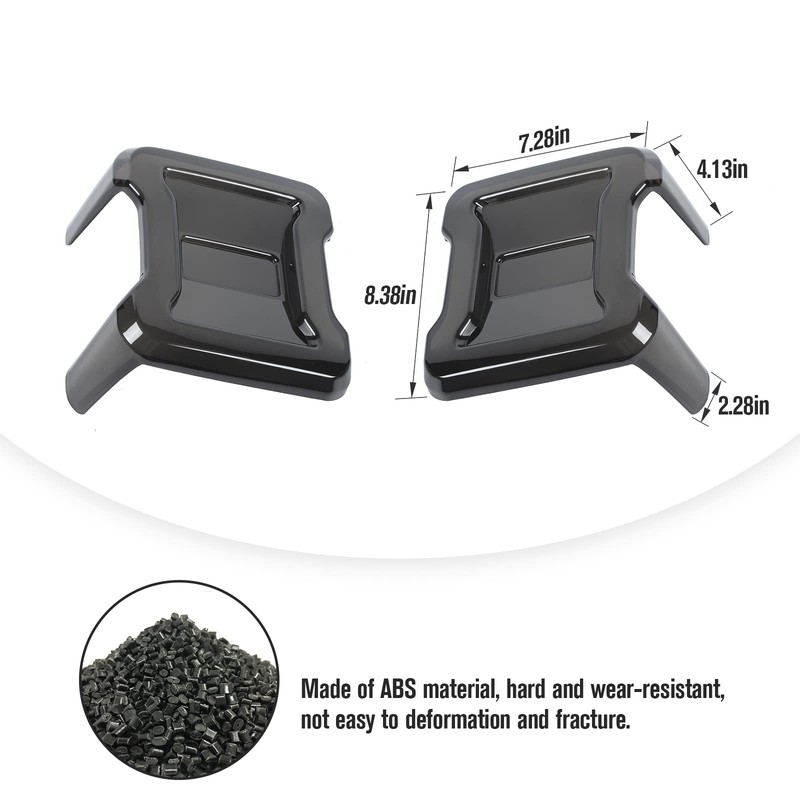 JeCar Smoked LED Tail Light Covers Rear Light Guards Exterior