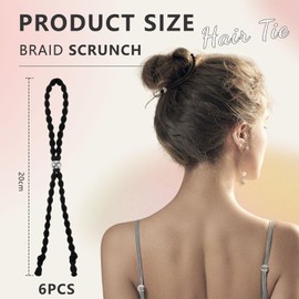 Cosmeria Adjustable Hair Bands, Set of 6, Elastic Silk Scrunchies for Thick Hair, Suitable for All Hair Types, Comfortable and Gentle