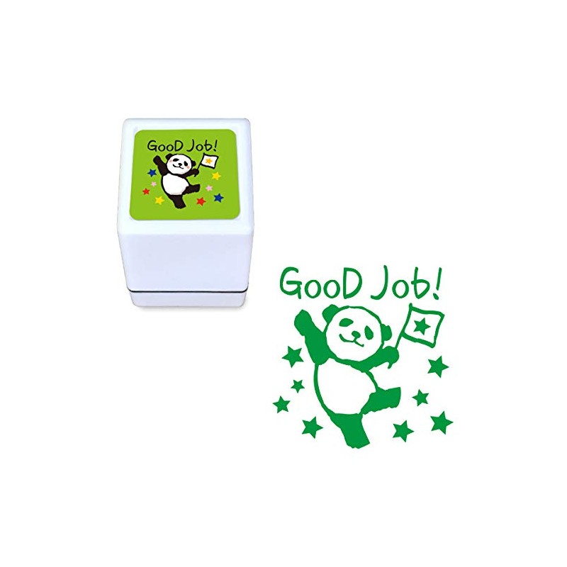 Kodomo no Kao Panda Mini Penetrating Stamp GoodJob (Green) 0543-021