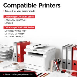 046H 046 Toner Cartridge 4-Pack MF733Cdw High Yield Replacement Compatible with Canon 046 046H Toner Color imageCLASS MF733Cdw MF731Cdw MF735Cdw LBP654Cdw Laser Printer Ink - Black Cyan Yellow Magenta