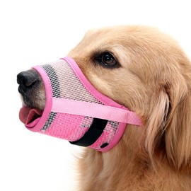 Mayerzon Dog Muzzle for Small Medium Large Dogs Dachshund Poodle Border Collie, Mesh Puppy Muzzles for Biting Chewing Grooming, Breathable Mouth Cover with Adjustable Hook and Loop for Panting