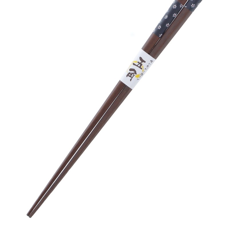 Ishida Pentagonal Margaret Wooden (Natural Wood) Blue Chopsticks 11.0 inches