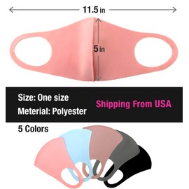 Unisex Solid Colors Fashion Washable & Reusable Cloth Face Masks, Breathable Comfort Face Covering (Assorted Mask)