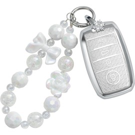 Pangpai Key Fob Cover for Kia Forte Koup Niro Optima Rio Sorento Soul Sportage Smart Key TPU Keys Case Shell Protector with Keychain Lanyard Women Cute