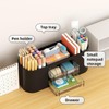 Marbrasse Desk Organiser with 3 Drawers,Multi-Functional Pen Holder,Desk Tidy and