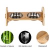 Durable Bamboo Dog and Cat Food Bowl Holder, Height Adjustable