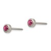 4mm Crystal Bezel Titanium Piercing Earrings - Hypoallergenic for Sensitive