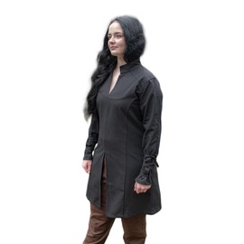 Burgschneider - Tunic Theresa - Black (XL, Unisex, Cotton) Medieval Fantasy - Ranger