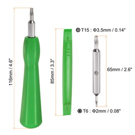 HARFINGTON Ring Doorbell Screwdriver T6 T15 Torx Double-Ended Magnetic Screwdrivers Bit with Opening Pry Tool for Ring Video Doorbell Replacement Password Reset, Green