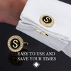 18K Gold Tone Initial Cufflinks for Men With Tuxedo Studs
