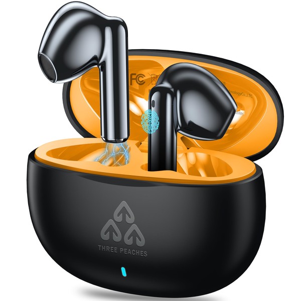 THREE PEACHES Ear Buds Wireless Earbuds Bluetooth 5.3 Stereo Bass