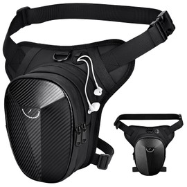 KTUEOV Leg Bag Motorcycle Men Thigh Bag Waterproof Leg Bag Leg Bag for Men Women Increased Capacity Removable Waist Bag Motorcycle Bag Leg for Running, Cycling, Camping, black, Classic