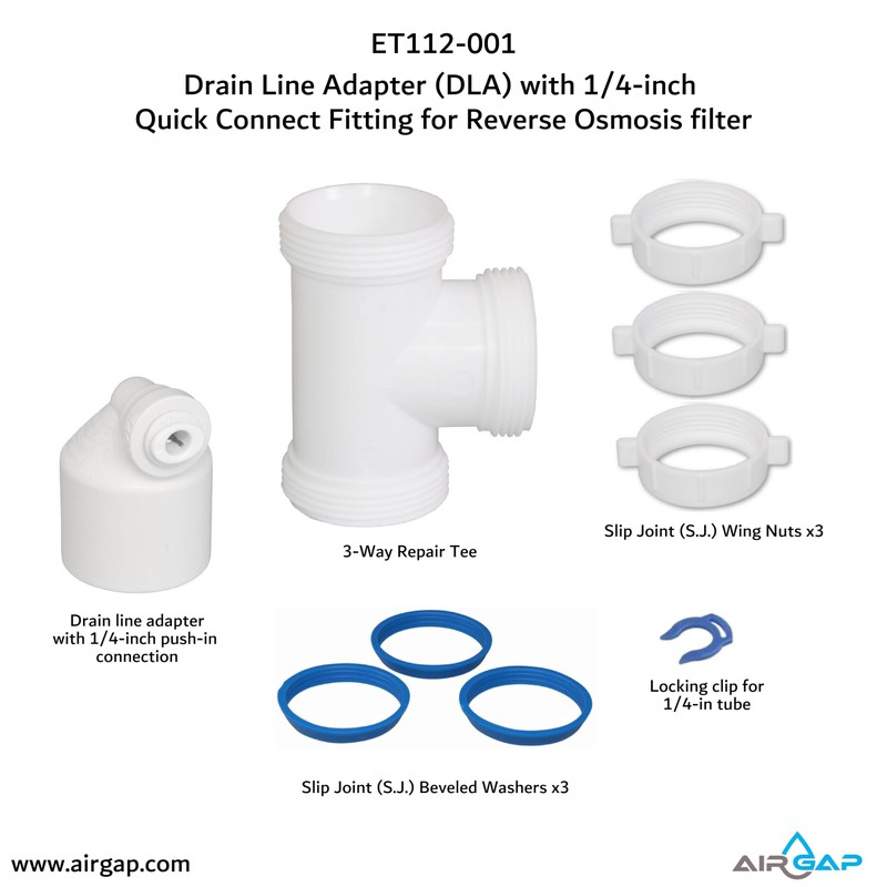 Drain Line Adapter (DLA) with 1/4-inch Quick Connect Fitting for