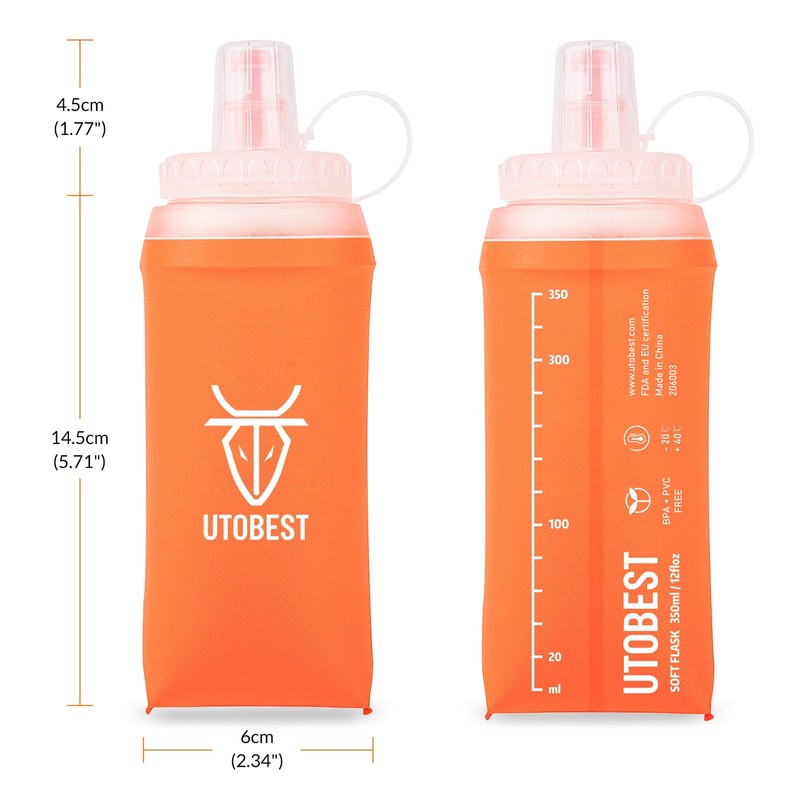 UTOBEST Soft Flask Running Water Bottle Collapsible Water Bottle for