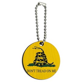 GRAPHICS & MORE Gadsden Flag Don't Tread On Me Wood Wooden Round Key Chain