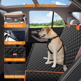 MIXJOY MIXJOY Dog Seat Cover for Back Seat Waterproof Dog Seat Covers for Cars, Car Seat Protector for Dogs, Nonslip Back Seat Cover for Trucks & SUV