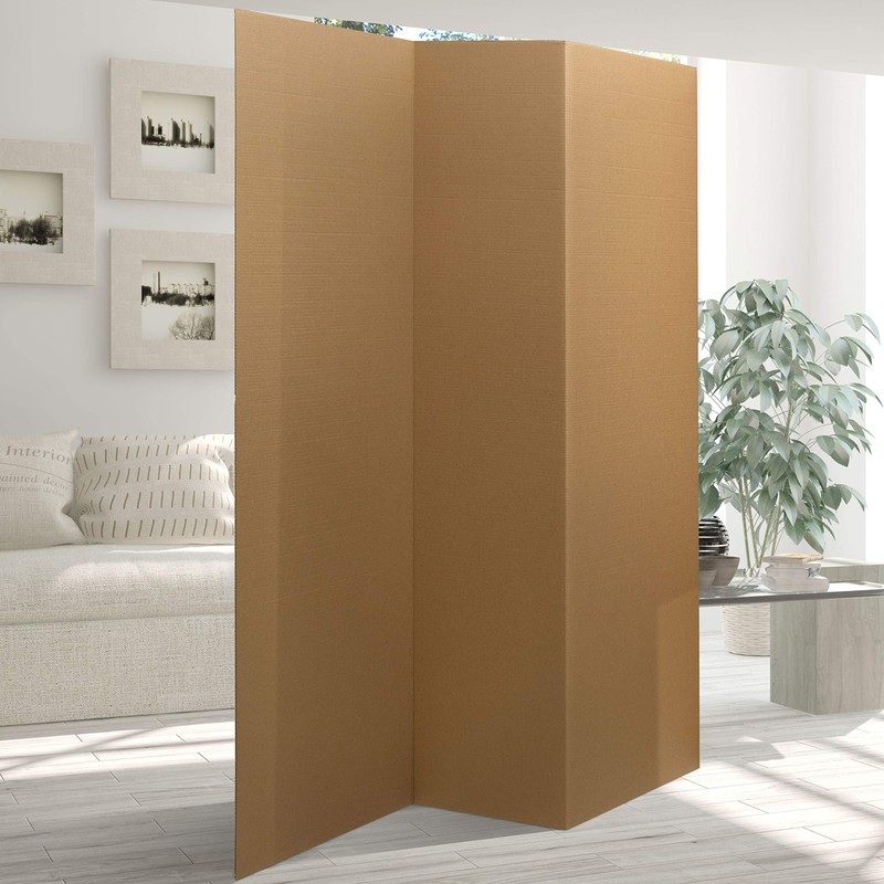 6 ft. Tall Brown Temporary Cardboard Folding Screen - 4