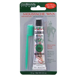 American Intl Industries Clubman Pinaud Moustache Wax With Free Brush/Comb Neutral, 0.5 Oz