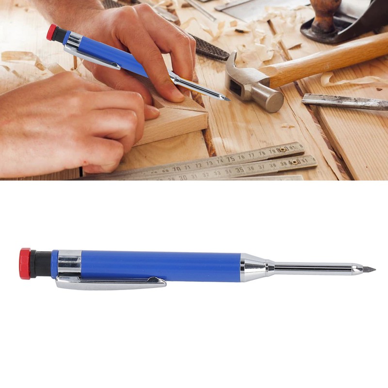 Mechanical Carpenter Pencil Set 12 Refill Heavy Duty Long Nose