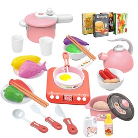 Children Pretend Play House Electric Kitchen Toy Set Simulation Induction Cooker Toys for Kids Birthday and Holiday Gifts