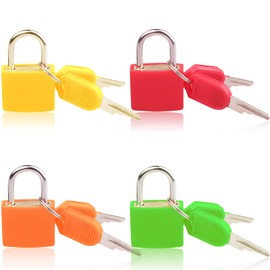 Luggage Locks, Suitcase Locks Padlocks with Keys Mini Keyed Padlocks Travel Lock Small Padlocks for Suitcases Luggage Gym Locker Bag Rucksack Cabinets School (2pcs) (4PCS-1)
