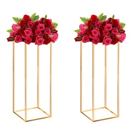 2Pack 23.6 InchesTall Gold Centerpiece Stand, Flower Stand for Wedding, Perfect for Weddings, Events, and Home Decor