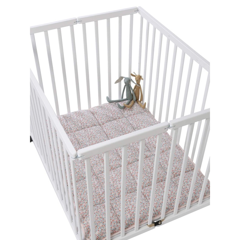 Vertbaudet Vertbaudet Playpen Liner Pink / Flowers