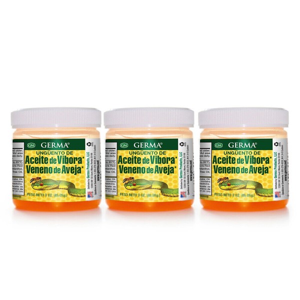 Germa Snake Oil & Bee Venom. Topical Analgesic Ointment. 3 Oz / 85 g. Pack of 3.