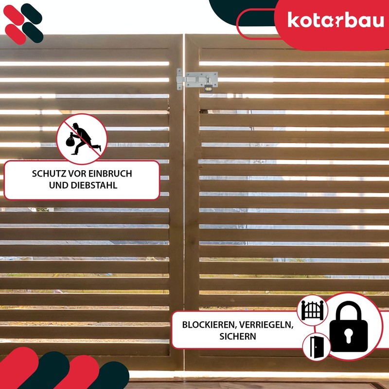 KOTARBAU® Universal Lock Bolt Steel Bolt with Padlock 50 x