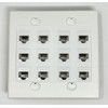 RiteAV 12 Port Flat Dual 2 Gang Ethernet Cat6 RJ45