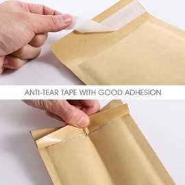 50pcs 4x8 Natural Kraft Bubble Mailers Self Seal Padded Envelopes