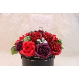 SCAMPER Soap Flower Arrangement, Rose, Father's Day, Mother's Day, Sixtieth Birthday Gift, Anniversary, Respect for the Aged Day, Teacher's Day, Valentine's Day, Wedding Gift, Promotion, Retirement Gift, Welcome Housewarming, School Entrance, Graduation Gift, Gift (Red)