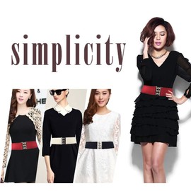 YOU&M - Cinturón de cintura ancha elástica para mujer, hebilla de ojo para corsé, camisas de vestir fuera de la faja/cintura, talla grande, Negro+marrón, M