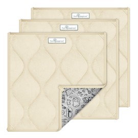 Paw Inspired Guinea Pig Cage Liners Pads | Washable Fleece Bedding for Guinea Pigs, Ferrets, Rabbits, Hamsters, Small Animals | Super Absorbent Pee Pads (Tan, 12X12 (3 Pack))