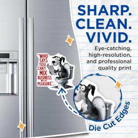 (2 Pack) Funny Dog Humor Magnets - Business and Pleasure - Office or Home Fun Magnet - 5" On Longest Side - for Cars, Fridges, Toolboxes - Made in USA - MAG4572