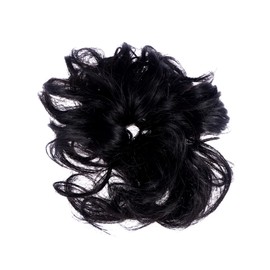 Ipetboom Elastic Hair Extension Bun Scrunchie Wavy Synthetic Hairpiece for Women 2# Color Adjustable Design for Daily Use