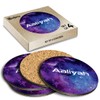 4 x Boxed Round Coasters - Name Aaliyah Space Universe