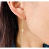 JENNYandJUDE Gold Fill Cross Box Chain Threader Earrings also in