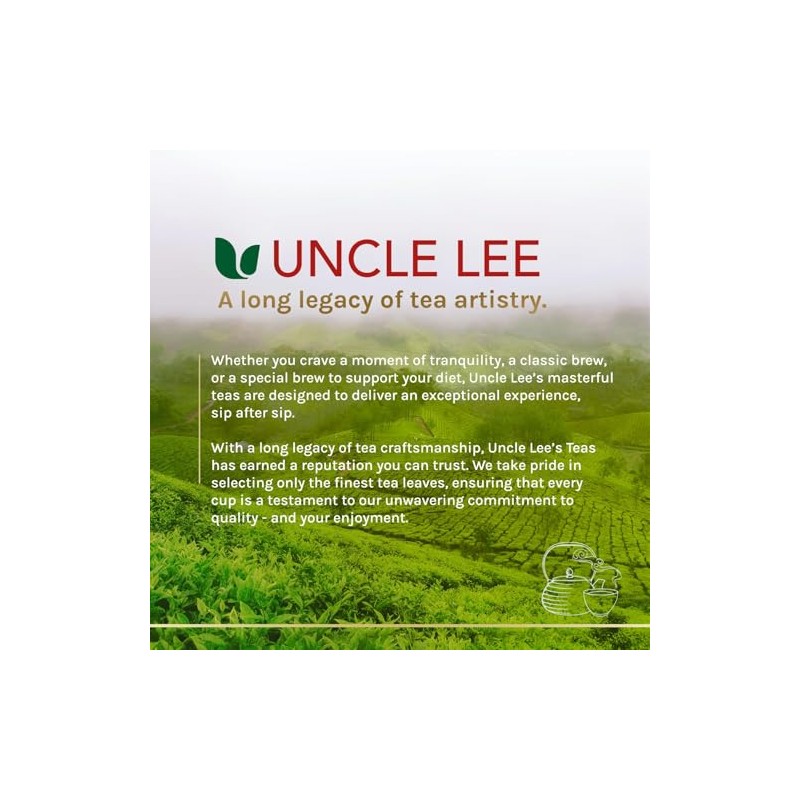Uncle Lee Tea Verde Chino Dietistas Cafeína Paquete Bolsitas