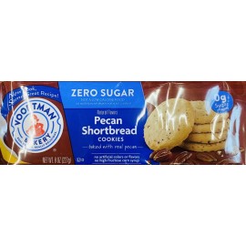 Voortman Bakery ZERO SUGAR PECAN SHORTBREAD Cookies 8 Oz Pack NEW - SUGAR FREE