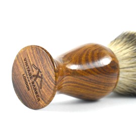 Vintage Barber London 100% Pure Badger Hair Shaving Badger Brush, Handmade Budger Hair Shave Brush for Men's All Skin Types Wood Personal and Professional Hair Salon Tool Wet Shaving