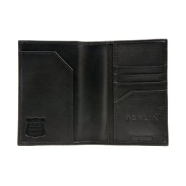 ASHLIN RFID Blocking Passport Wallet - 100% Leatherette | 1 slash pocket | 4 cards | 2 vertical pockets | Midnight Black [RFIDP221-00-01]