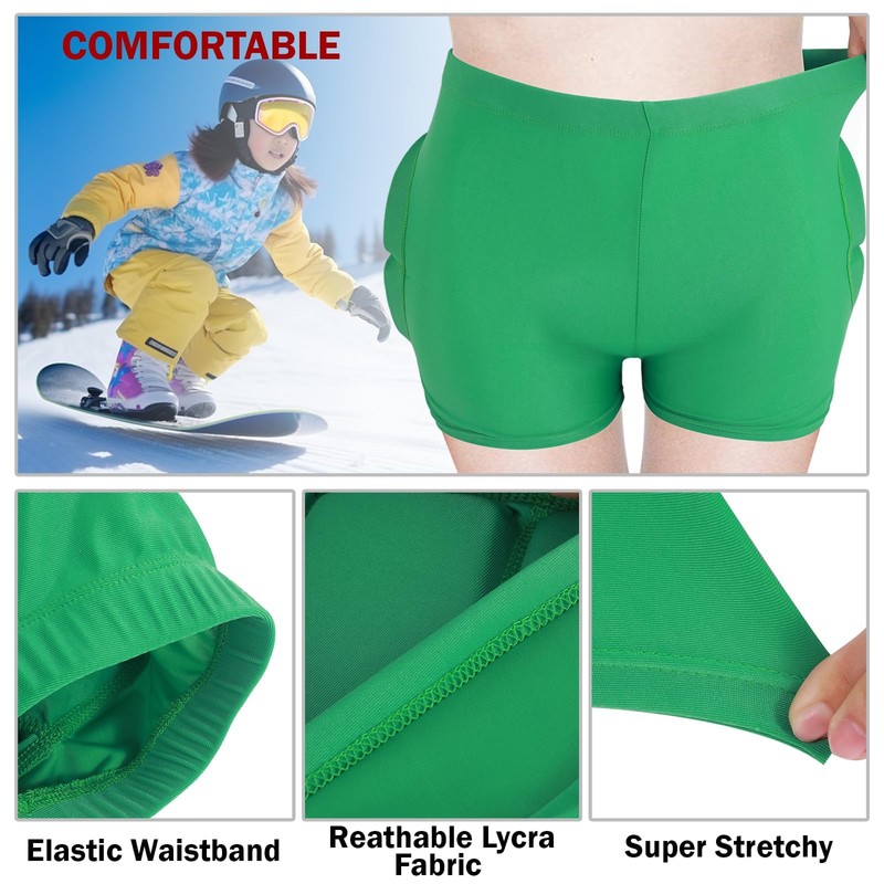 Kids Butt & Hip Padded Shorts for Skating,Youth Hip Protection