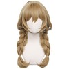 Brow Double Braid Long Cosplay Wig with Bangs Heat Resistant