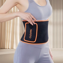 Running Waistband Sweat Protection Belt, Sweat-Absorbing Waist Training Corset for Yoga & Sports Fit M/2nd Generation Orange Black 10ea