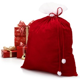 com-four® Velvet Christmas Sack - Gift Sack